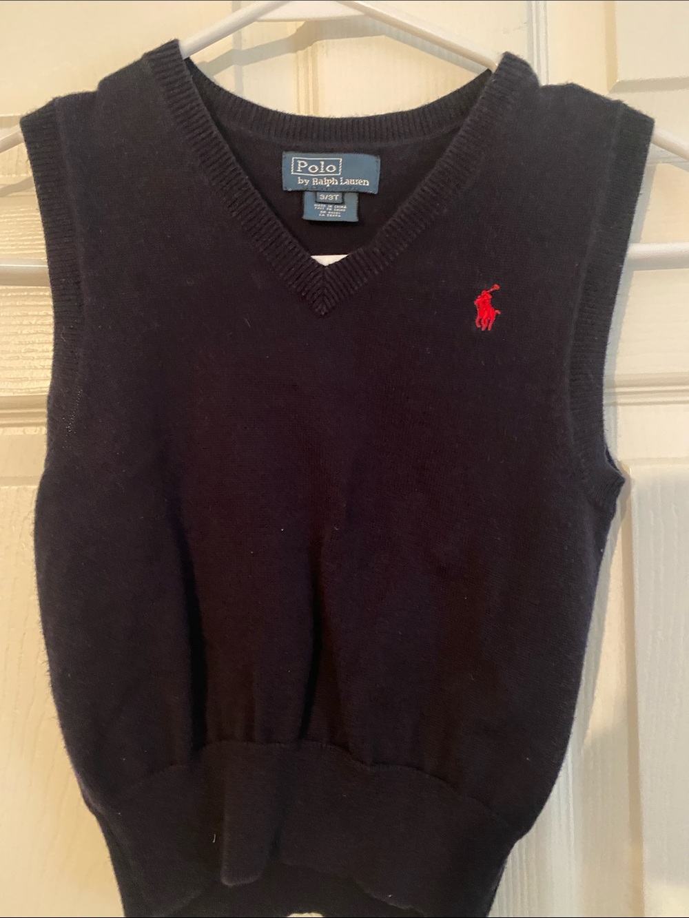 Polo by Ralph Lauren V-Neck Sweater Vest with Red Pony